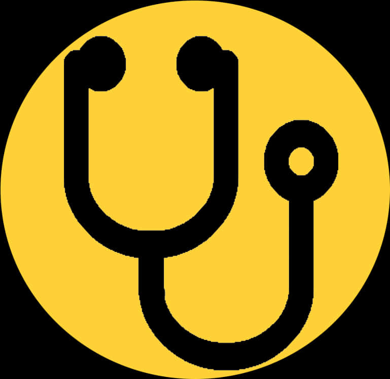 Stethoscope Icon Yellow Background PNG Image