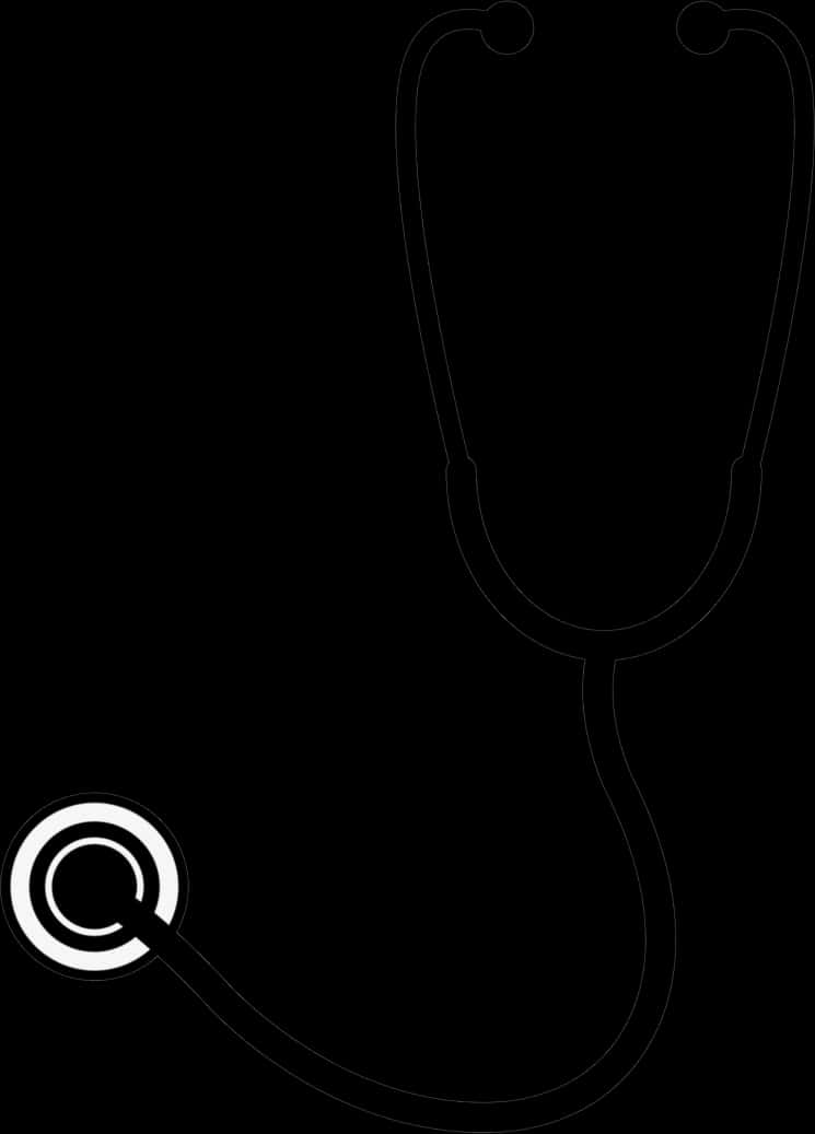 Stethoscope Silhouette Black Background PNG Image