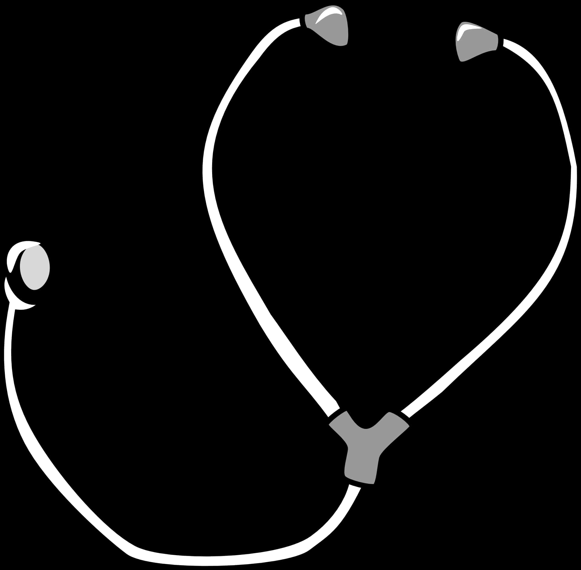 Stethoscope Silhouette Black Background PNG Image