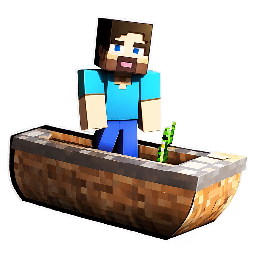 Steve In Boat Minecraft Png 76 PNG Image