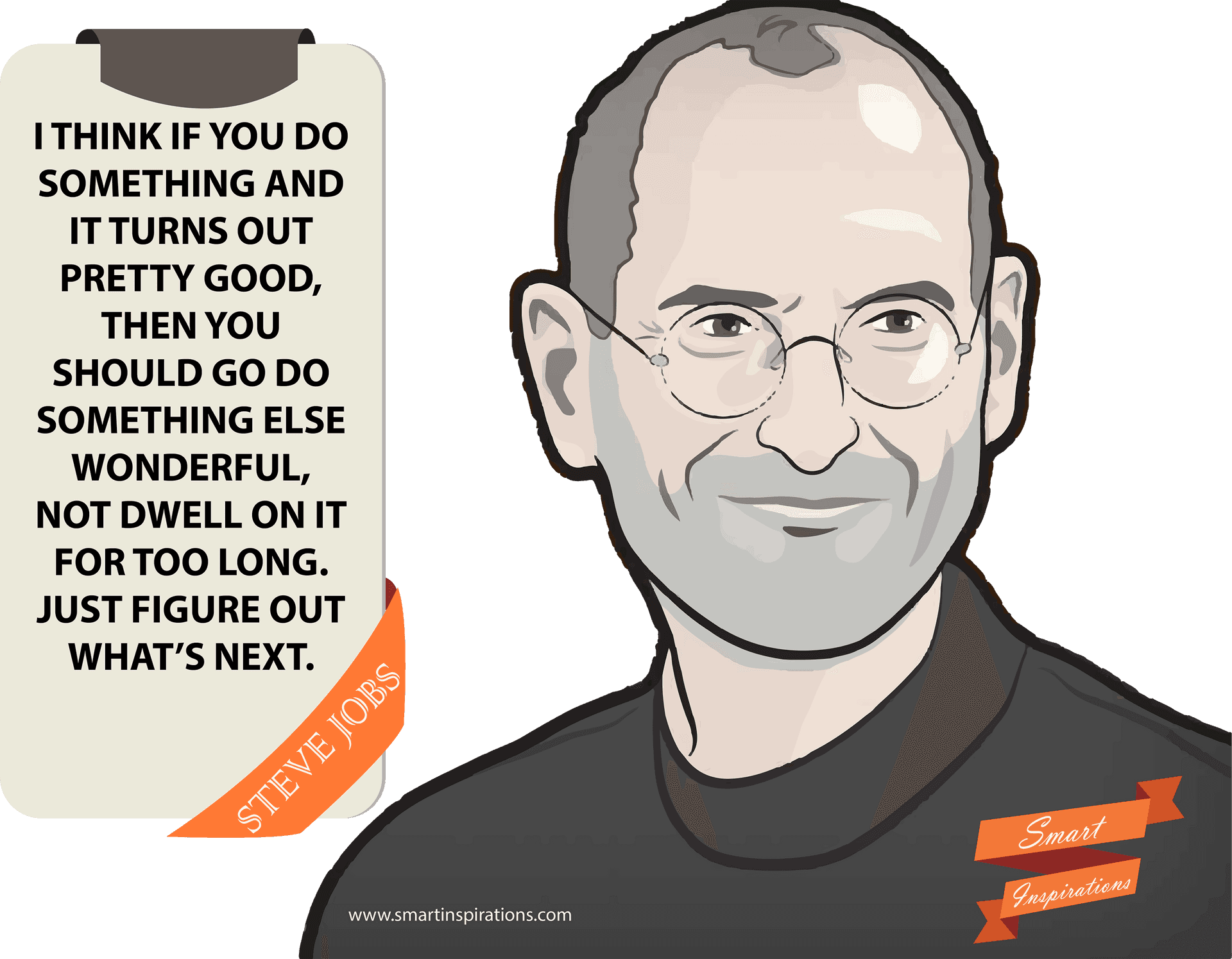 Steve Jobs Inspirational Quote Illustration PNG Image