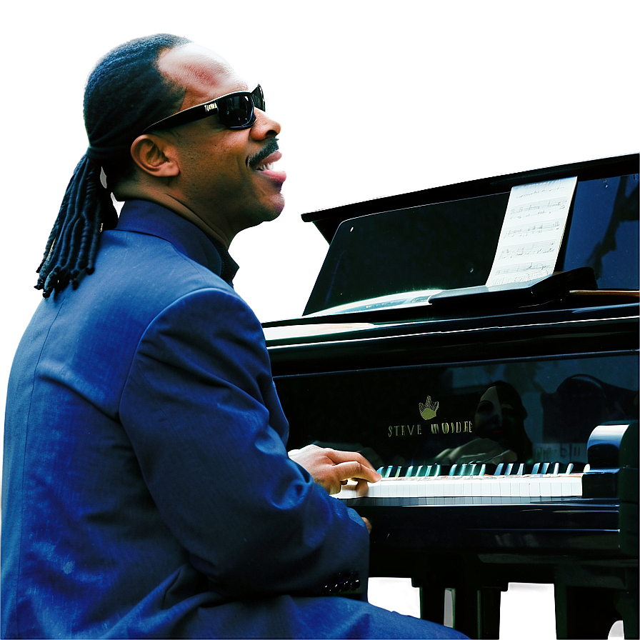 Stevie Wonder With Piano Png 26 PNG Image