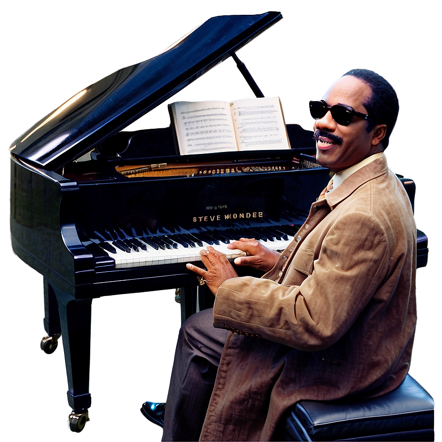 Stevie Wonder With Piano Png 93 PNG Image