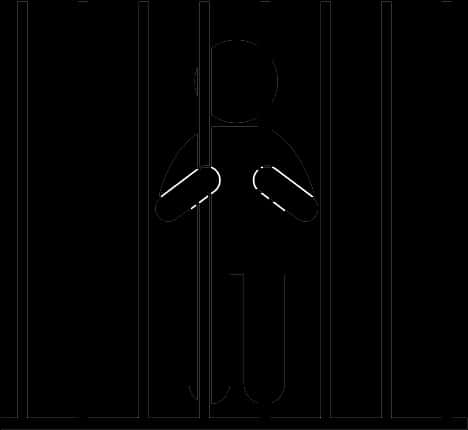 Stick Figure Behind Bars PNG Image