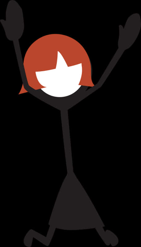 Stick Figure Celebration Silhouette.png PNG Image