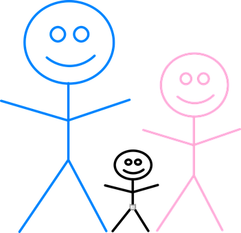 Stick Figure Family Drawing PNG Image