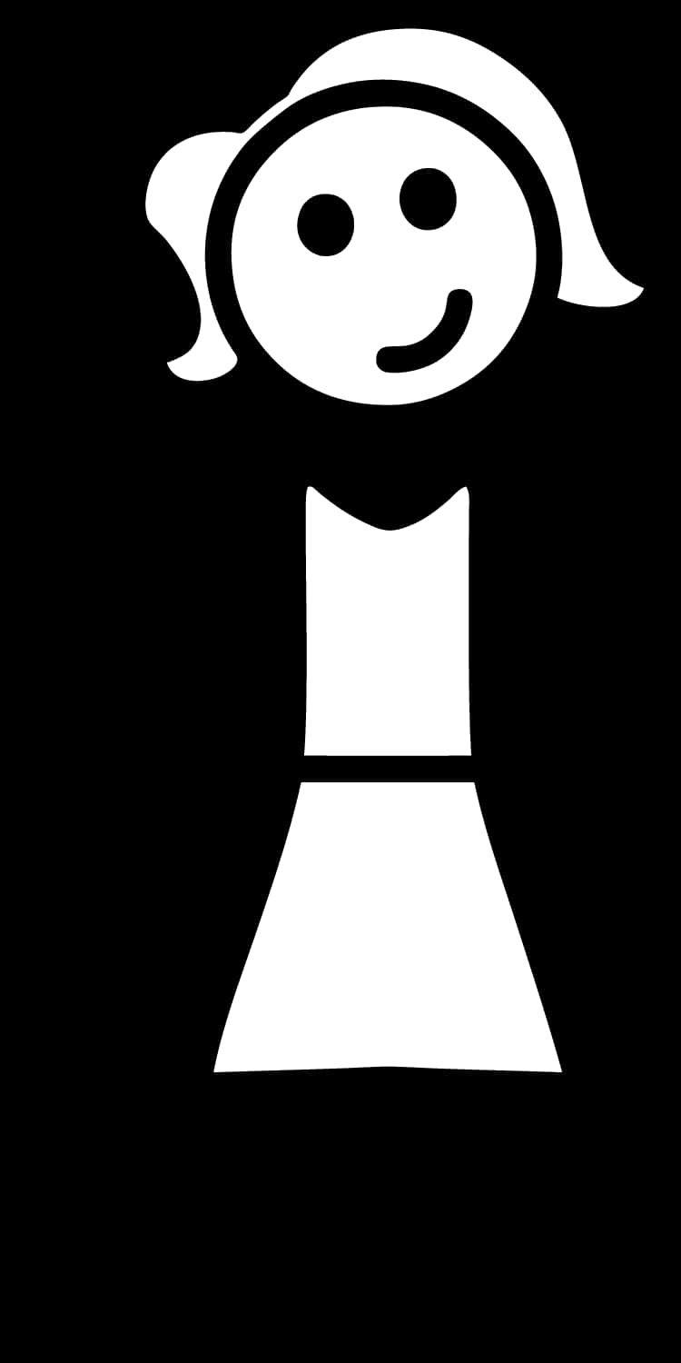 Stick Figure Girl Smiling Icon PNG Image