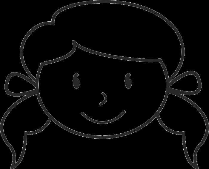 Stick Figure Girl Smiling PNG Image