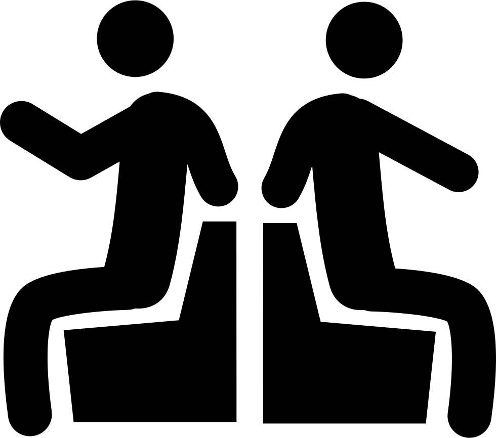 Stick Figure People Seated Side By Side PNG Image