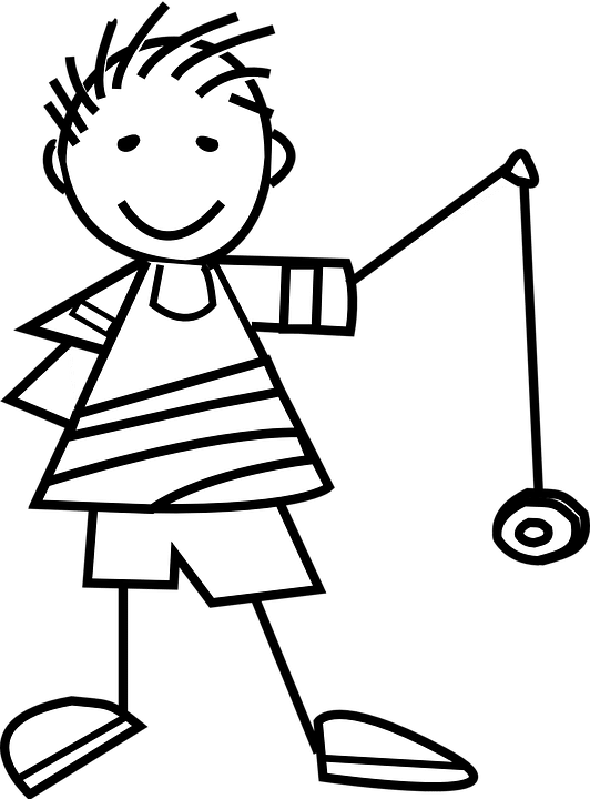 Stick Figure Playing With Yo Yo PNG Image