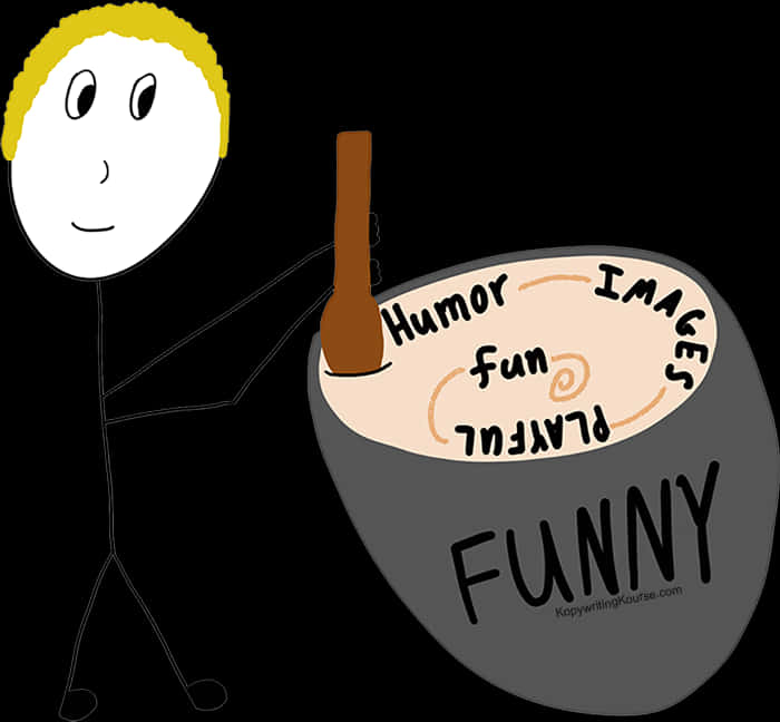 Stick Figure Stirring Funny Cauldron PNG Image