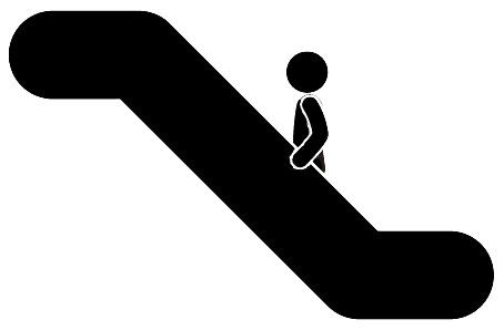 Stick Figureon Escalator Icon PNG Image