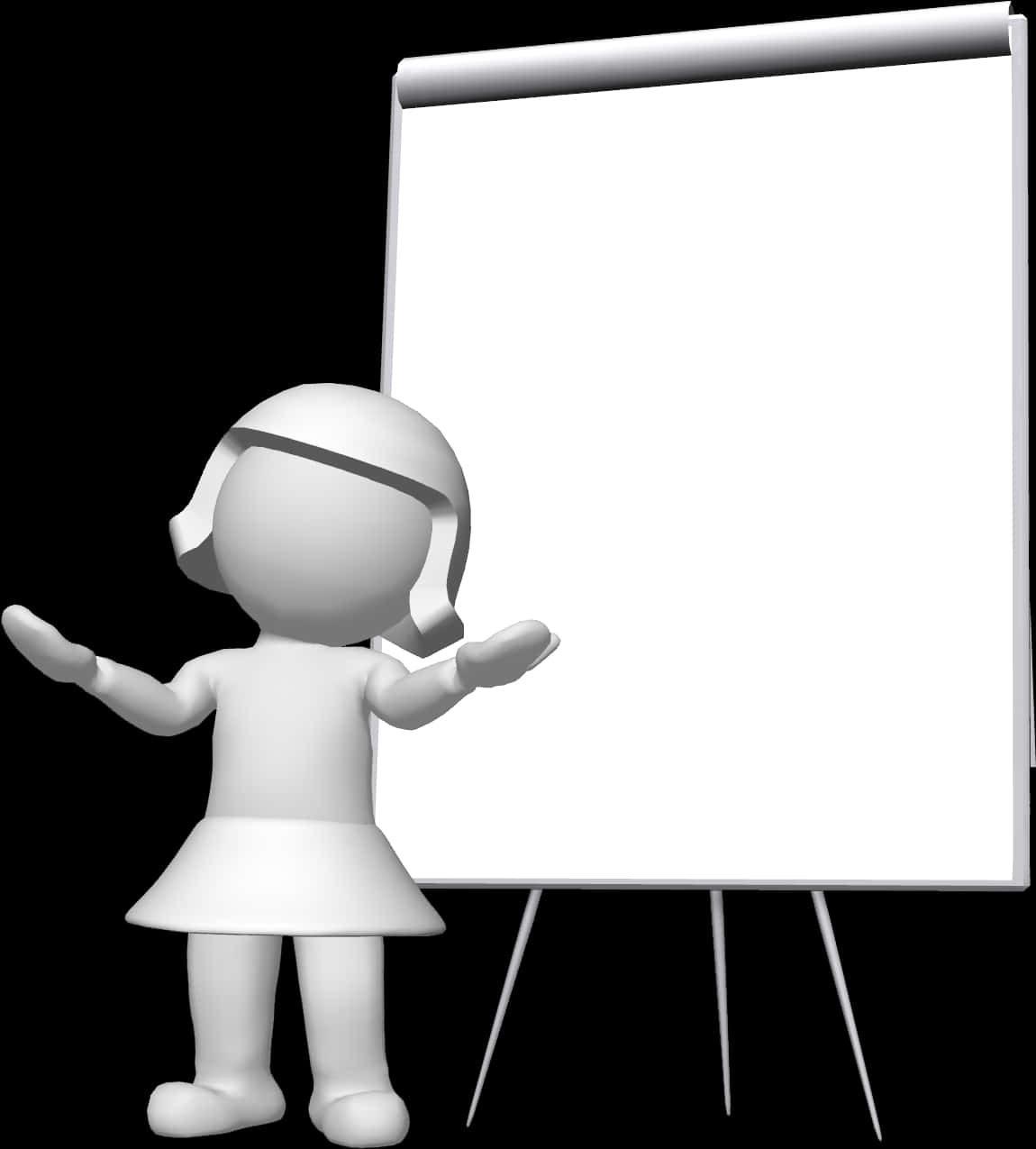 Stickman Presentation Blank Board PNG Image