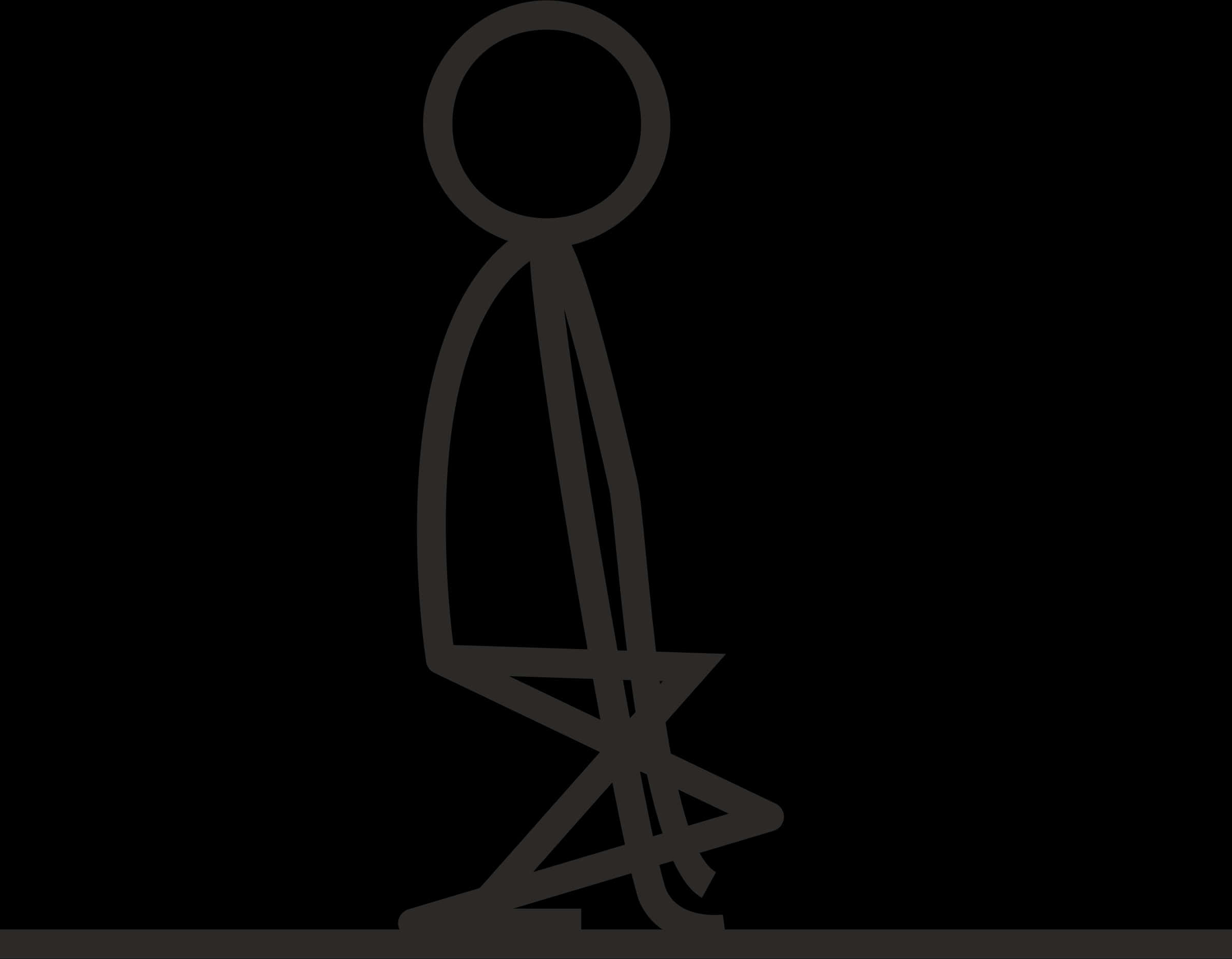 Stickman Sitting Silhouette PNG Image