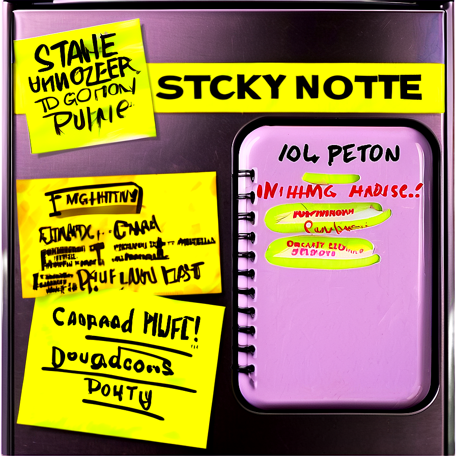 Sticky Note On Fridge Png Emr24 PNG Image