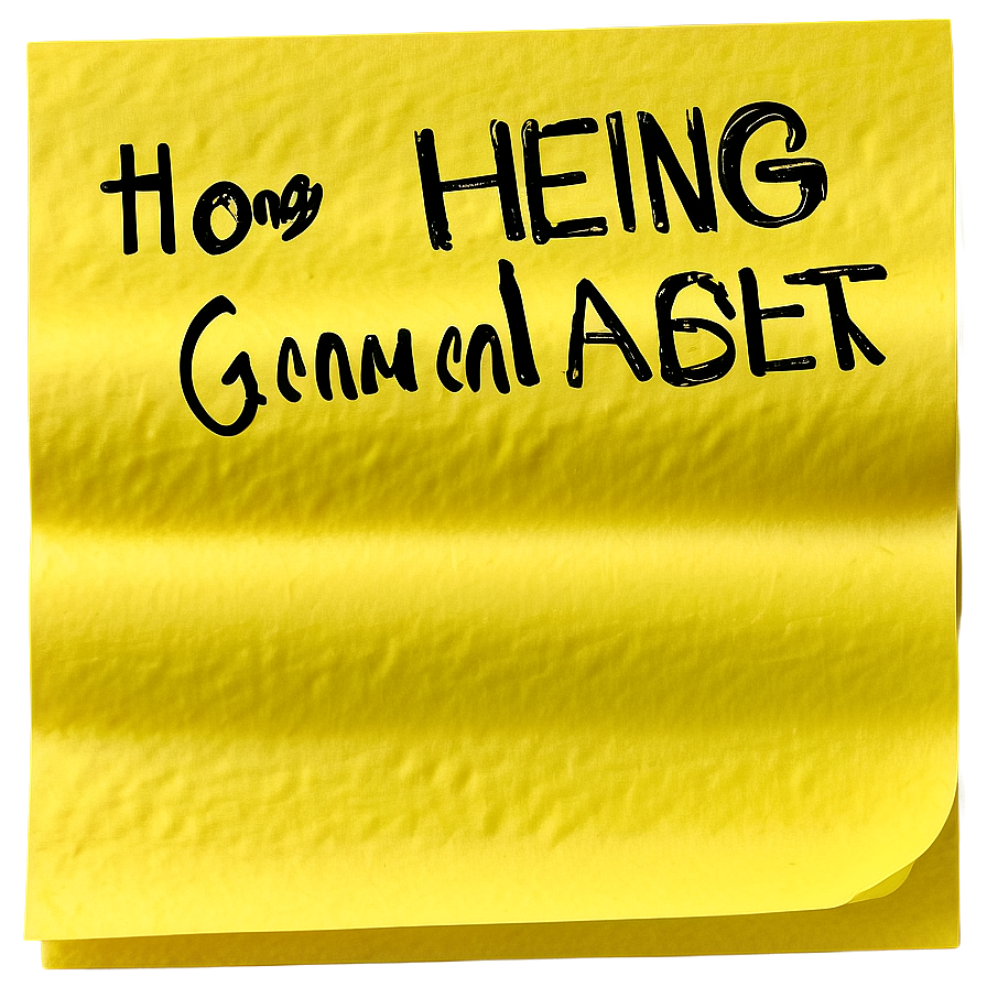 Sticky Note With Text Png 16 PNG Image