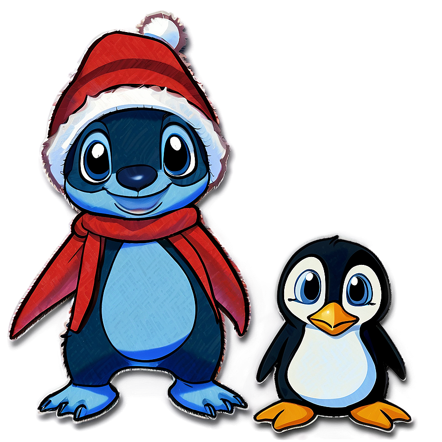 Stitch And The Christmas Penguin Png 06132024 PNG Image