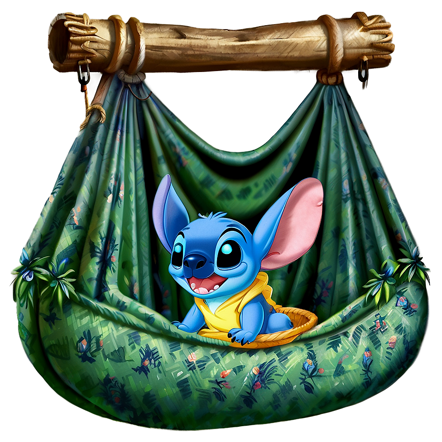 Stitch In A Hammock Png Elw PNG Image