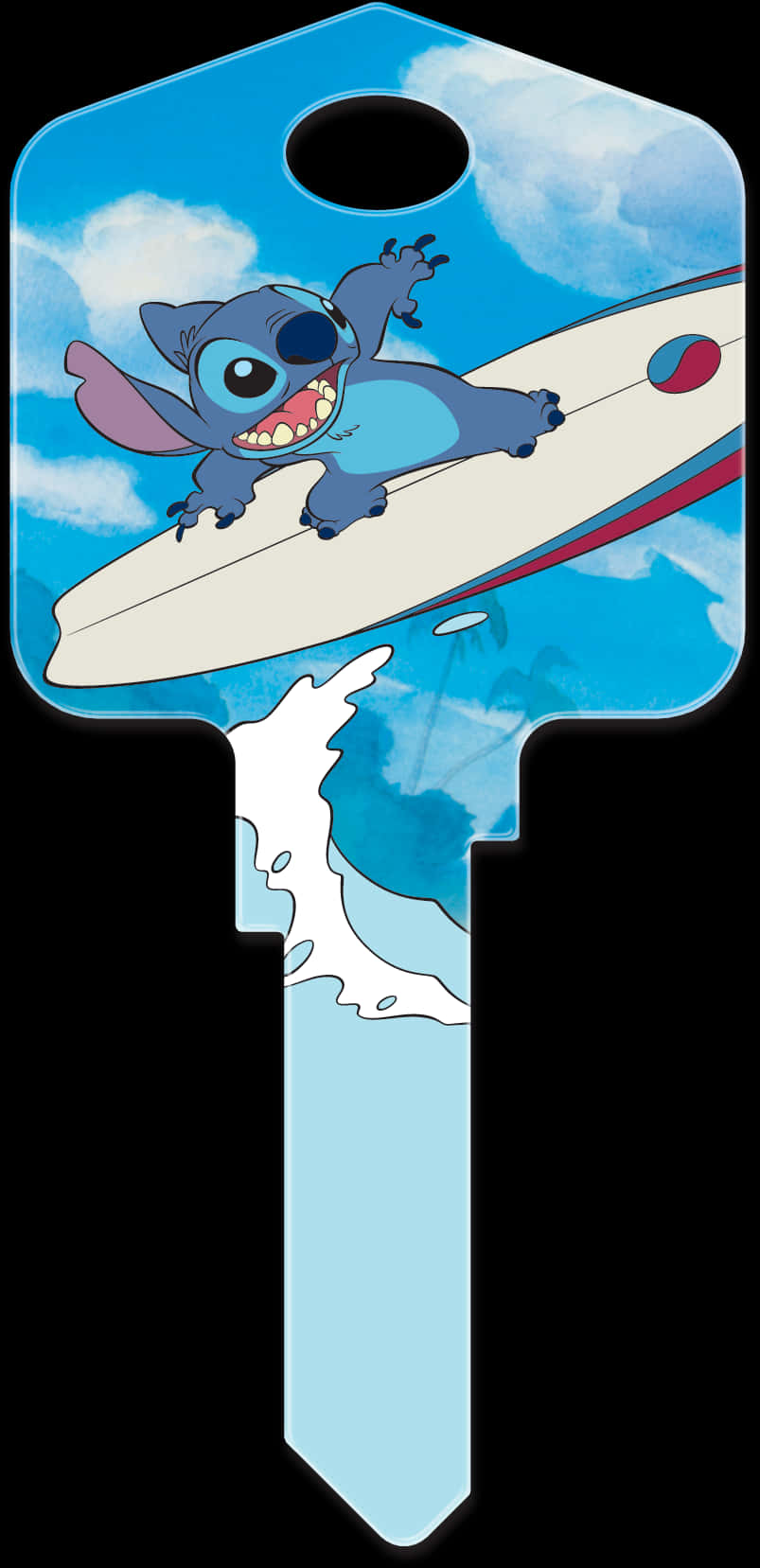 Stitch Surfing Key Design PNG Image