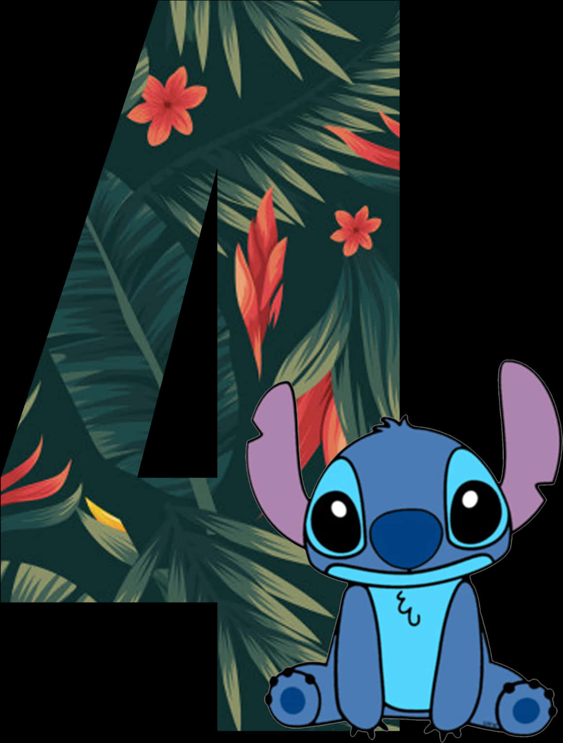 Stitch Tropical Background PNG Image