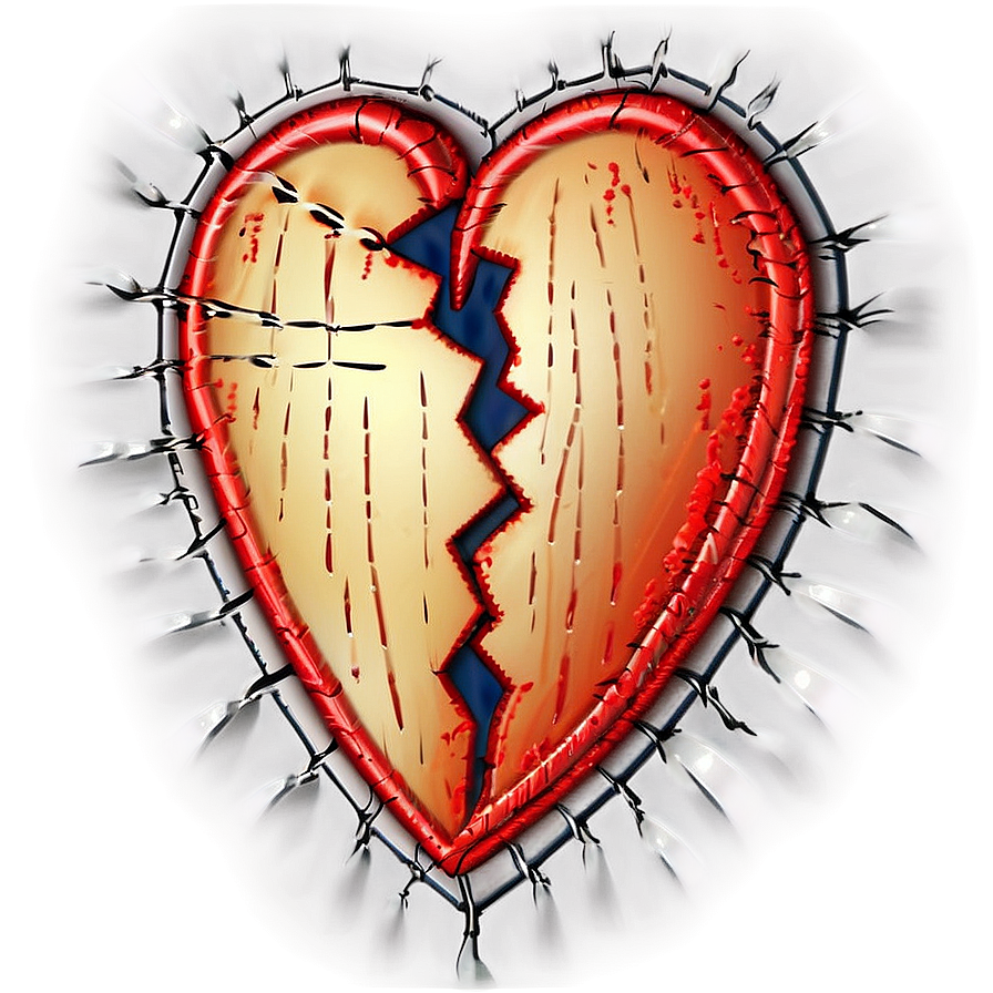 Stitched Broken Heart Png 05212024 PNG Image