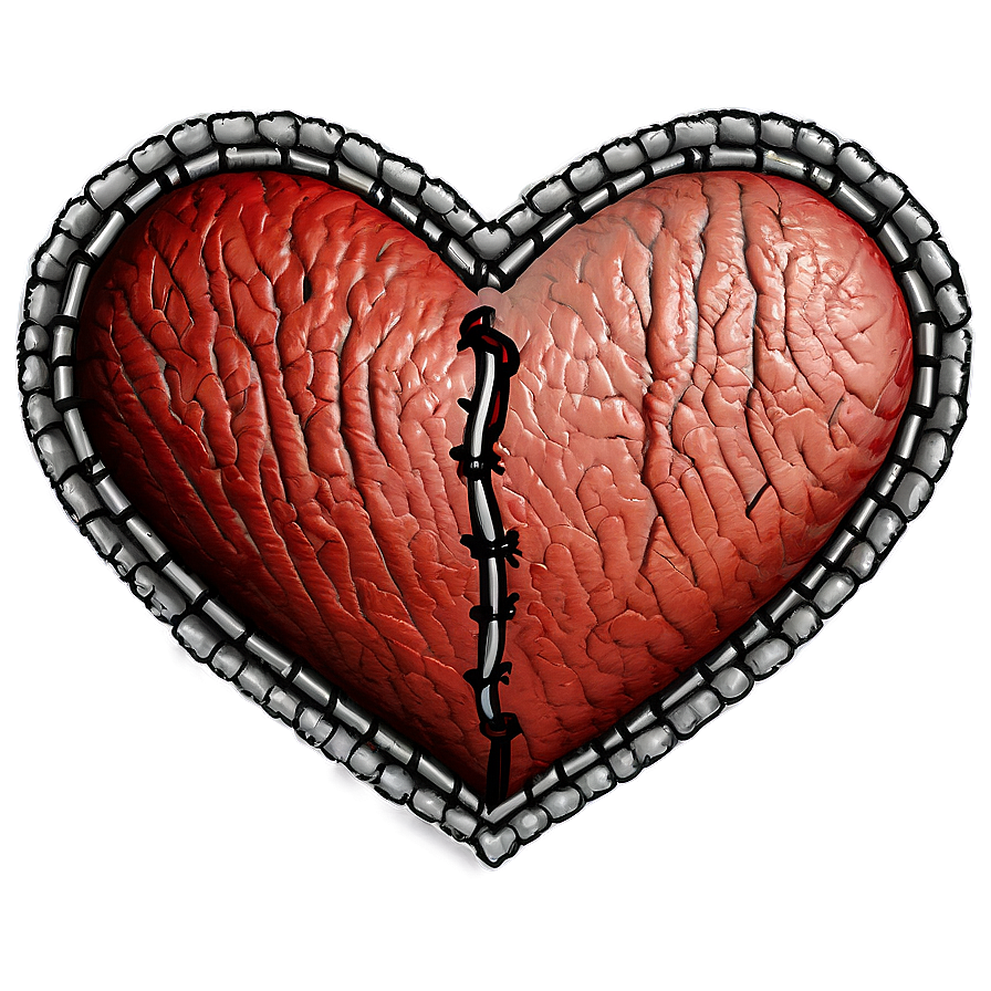 Stitched Heart Outline Png 15 PNG Image