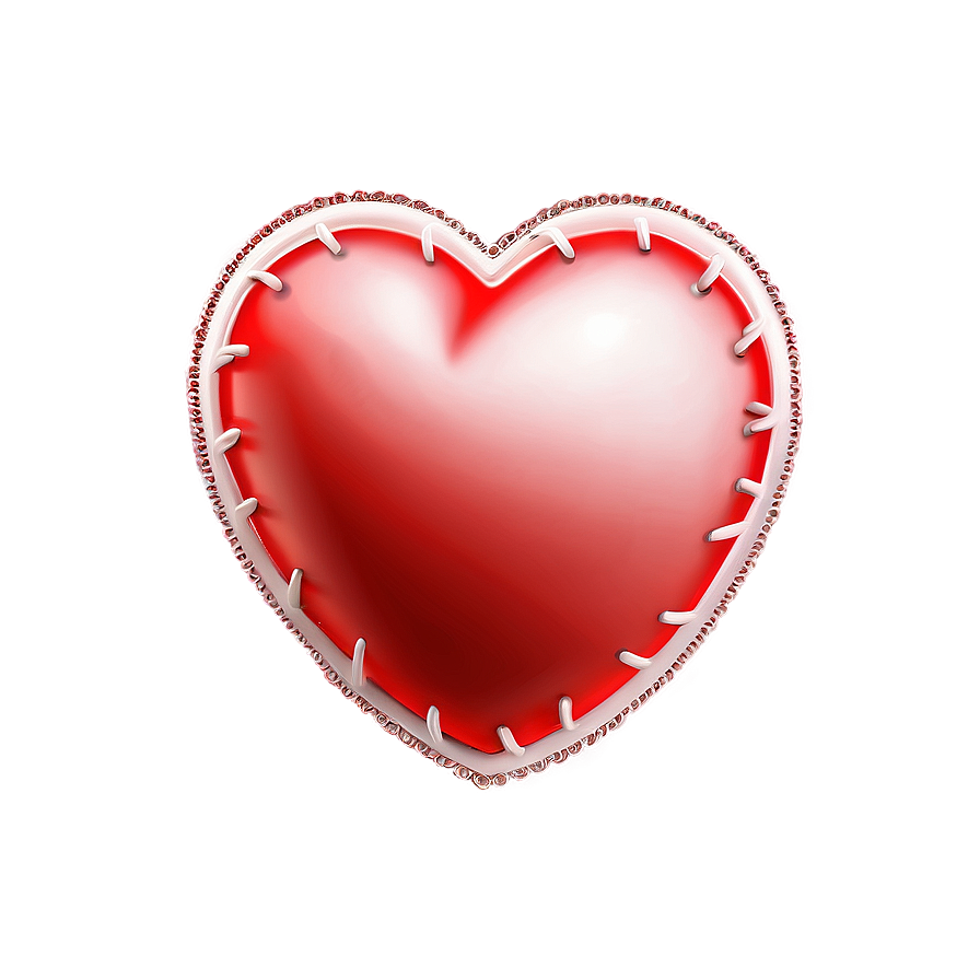 Stitched Red Heart Png 78 PNG Image