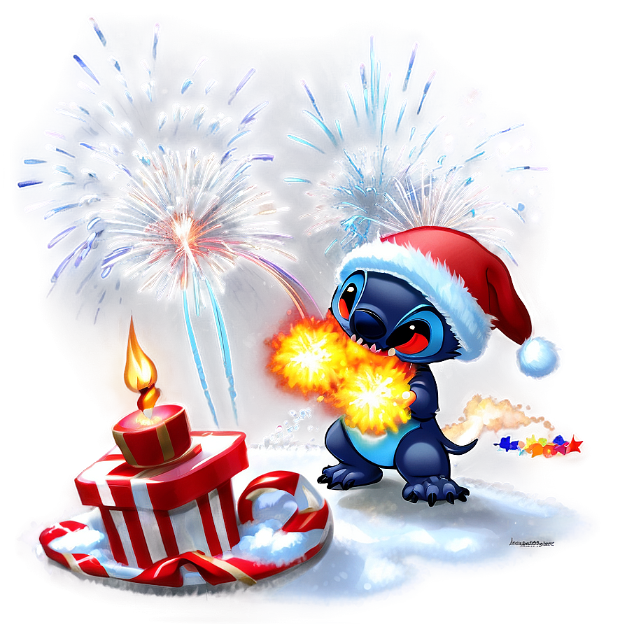 Stitch’s Festive Firework Display Png Yph PNG Image