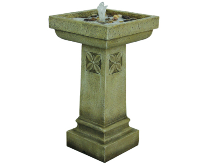 Stone Bird Bath Garden Decor PNG Image