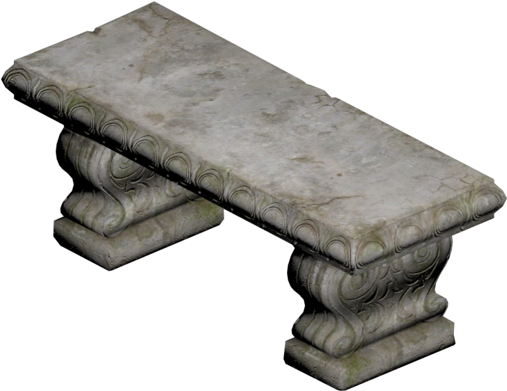 Stone Garden Bench Design PNG Image