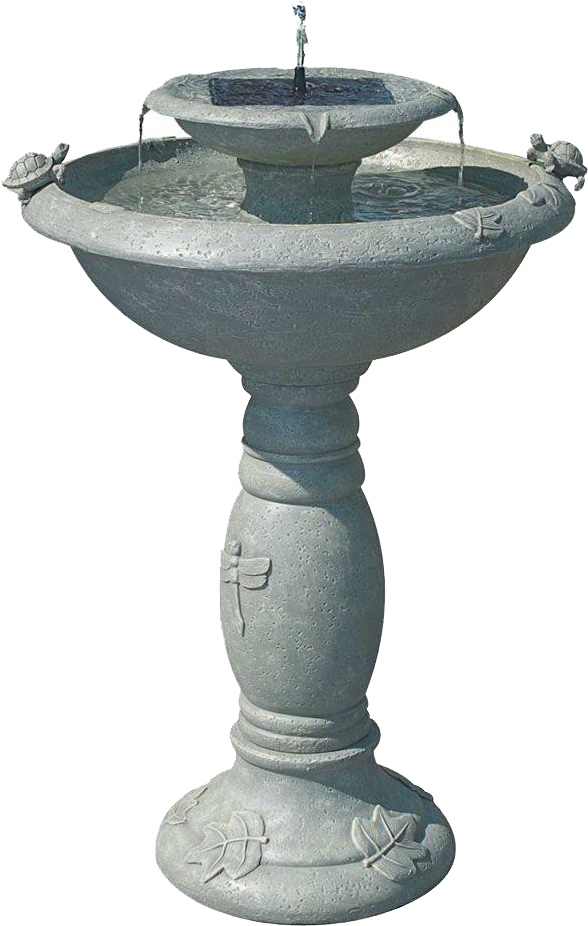 Stone Garden Fountain Design PNG Image