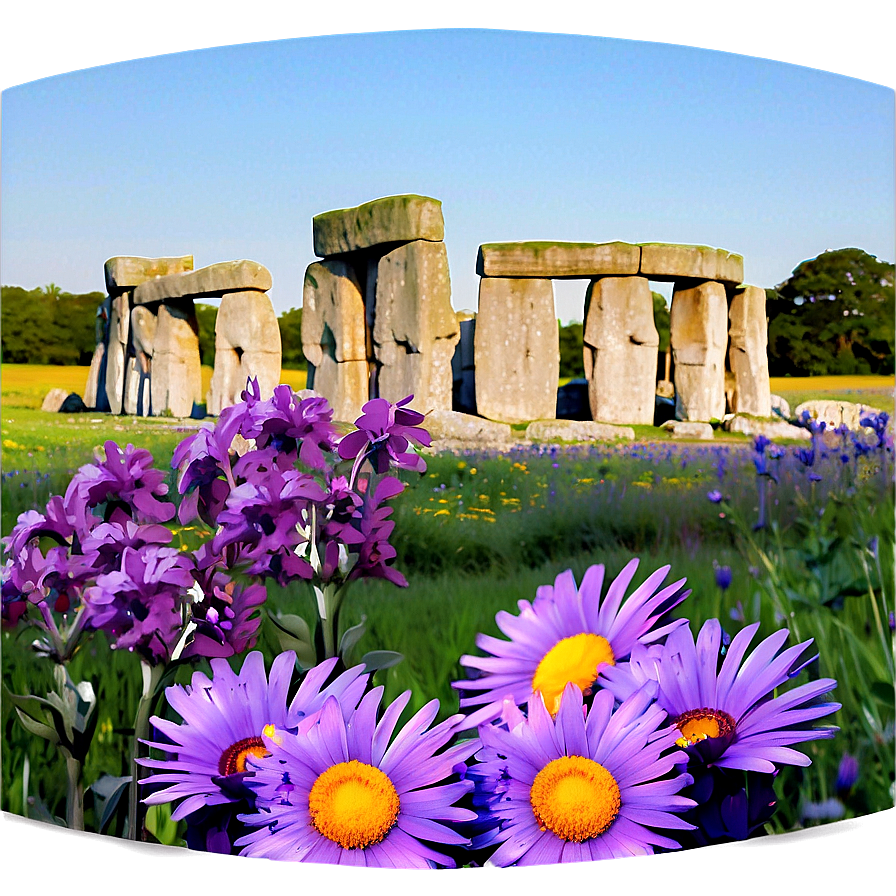 Stonehenge Surrounded By Wildflowers Png 67 PNG Image