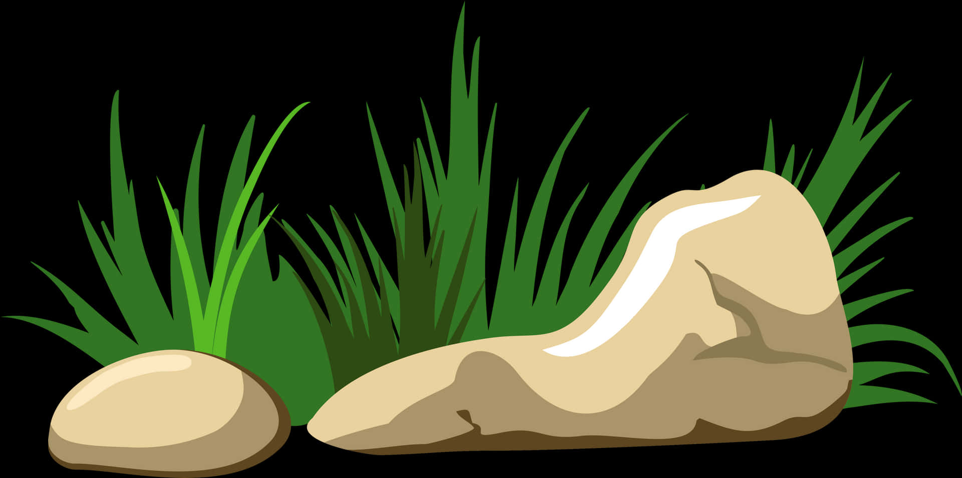 Stonesand Grass Vector Illustration PNG Image