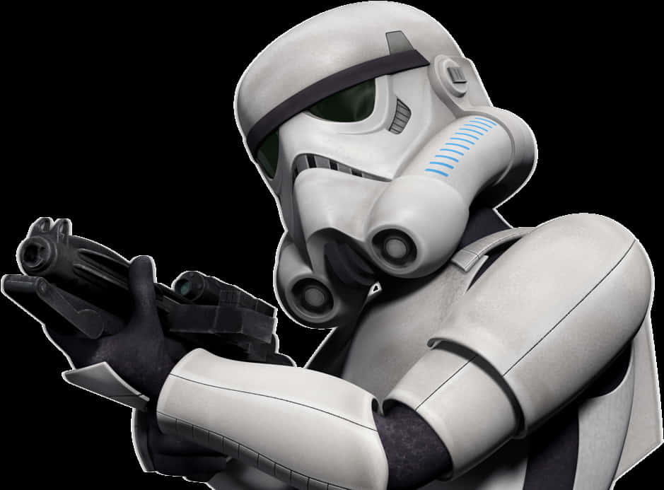 Stormtrooper Readyfor Action PNG Image