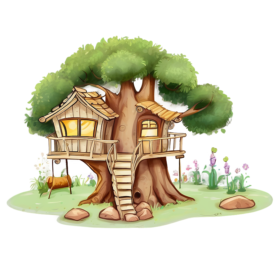 Storybook Treehouse Illustrations Png Rki PNG Image