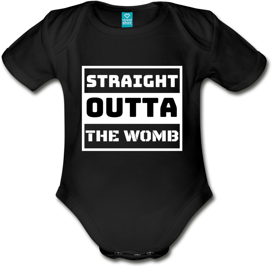 Straight Outta Womb Baby Onesie PNG Image