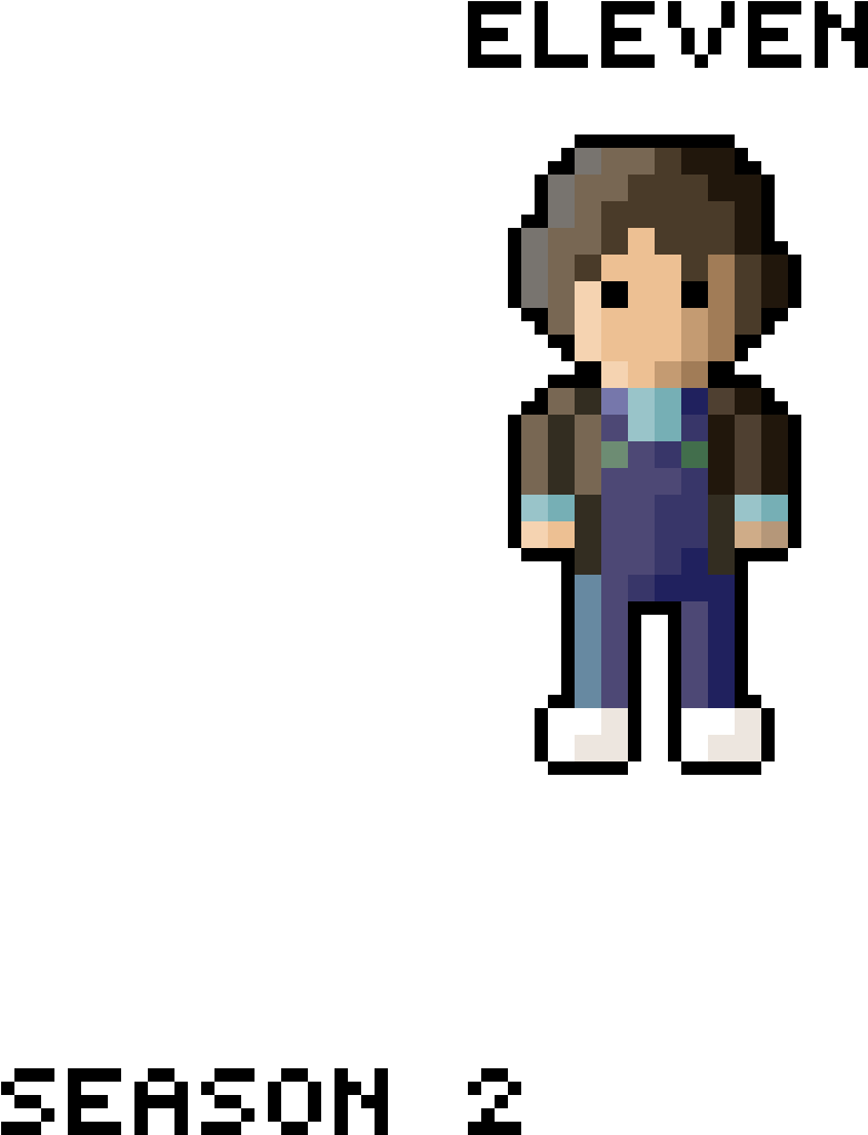 Stranger Things Eleven Pixel Art PNG Image