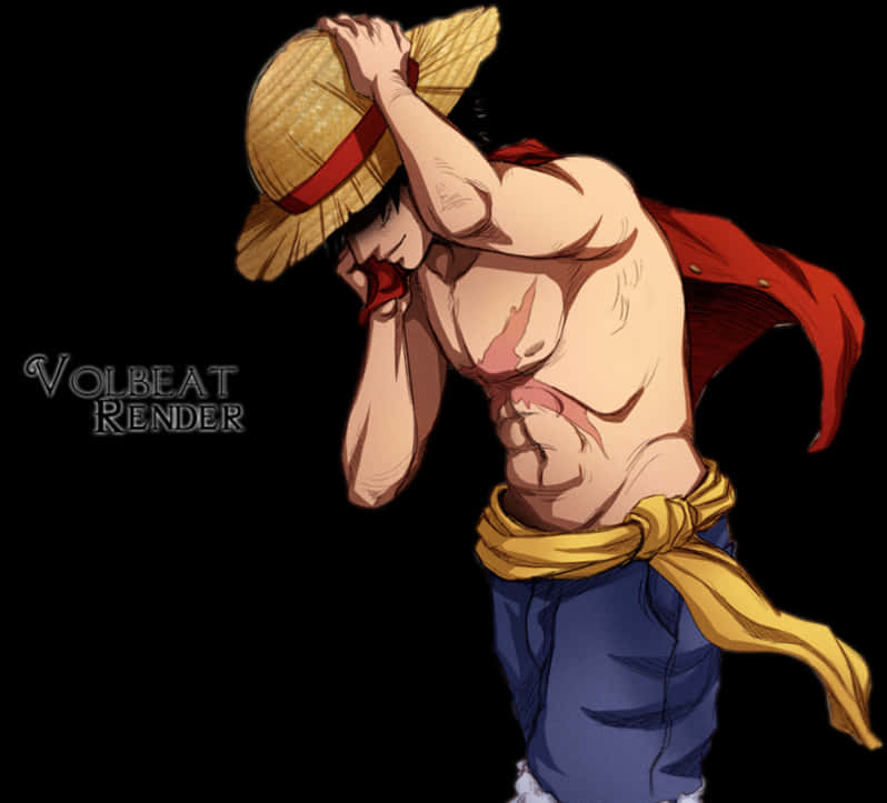 Straw Hat Luffy Pose PNG Image