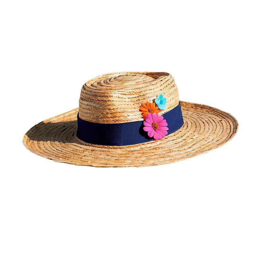 Straw Hat With Flowers Png 82 PNG Image