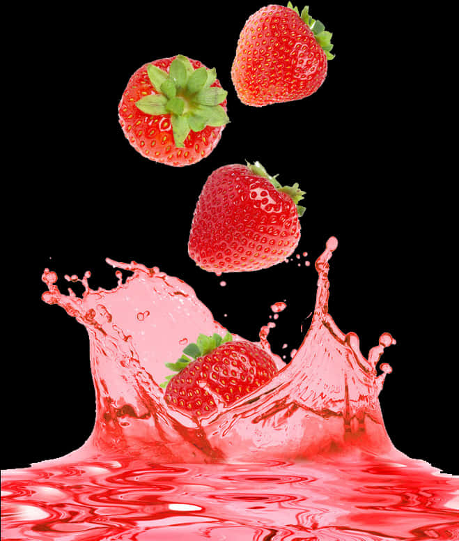 Strawberries Splash Red Liquid.jpg PNG Image