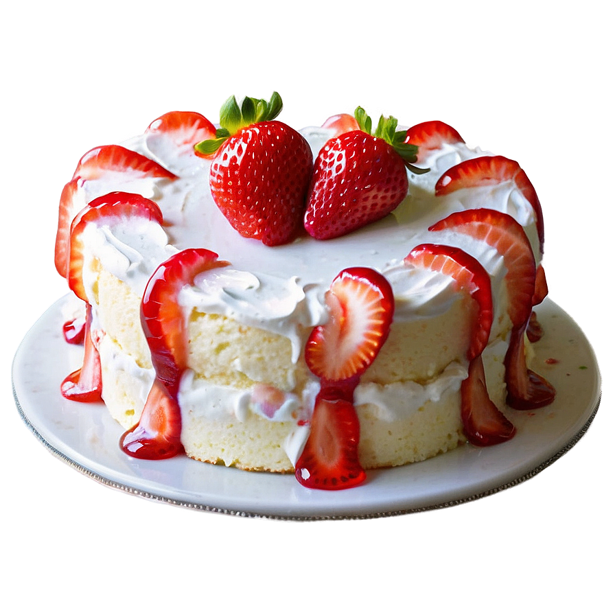 Strawberry Angel Food Cake Png Xcg PNG Image