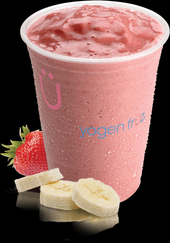 Strawberry Banana Smoothie Cup PNG Image