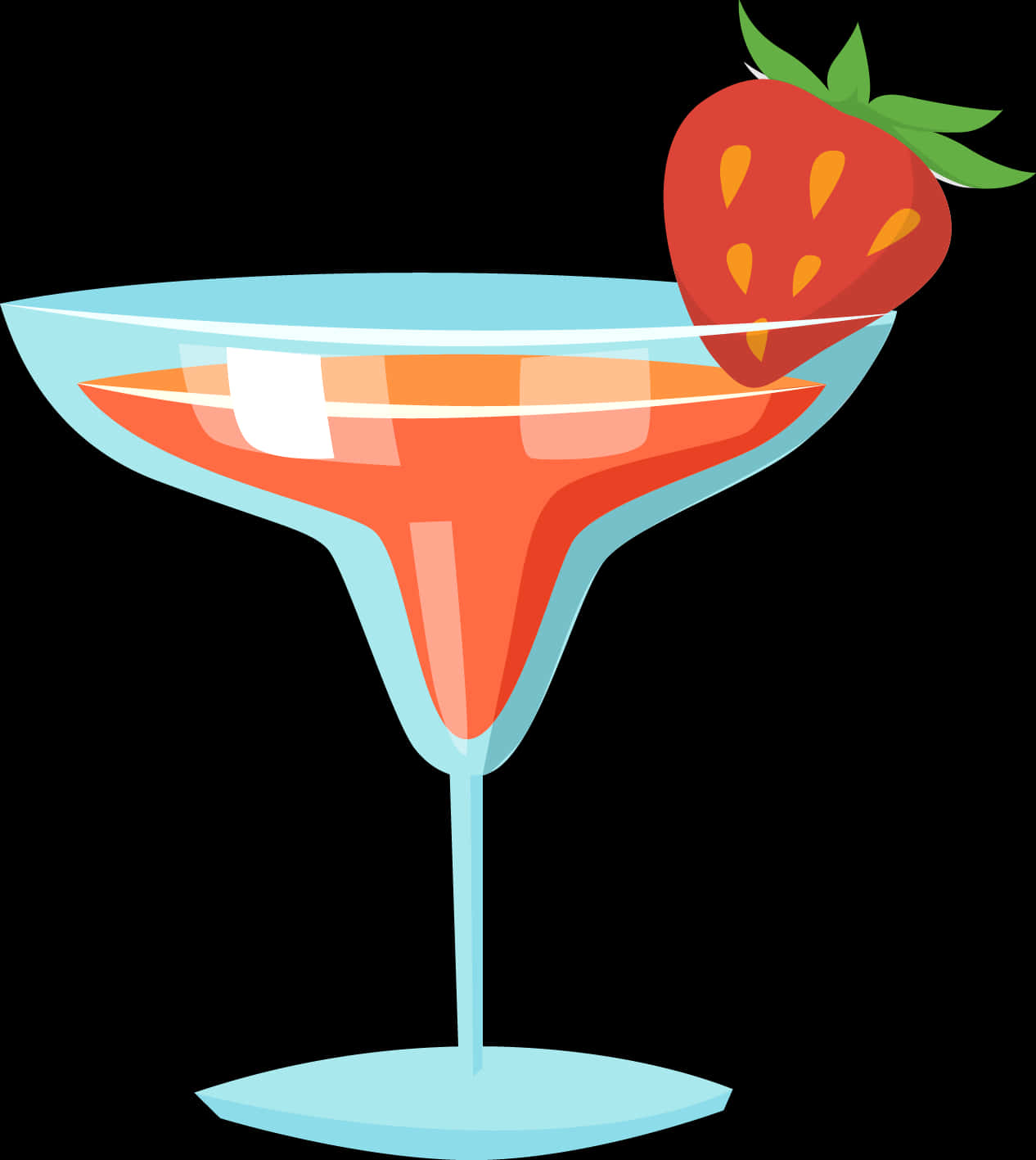 Strawberry Cocktail Illustration PNG Image