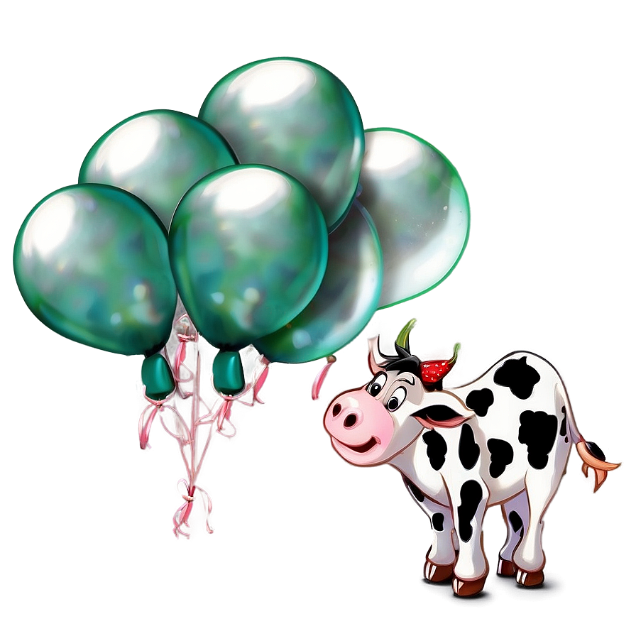 Strawberry Cow With Balloons Png Fum23 PNG Image