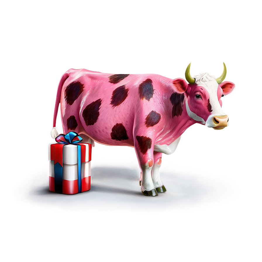 Strawberry Cow With Present Png 23 PNG Image