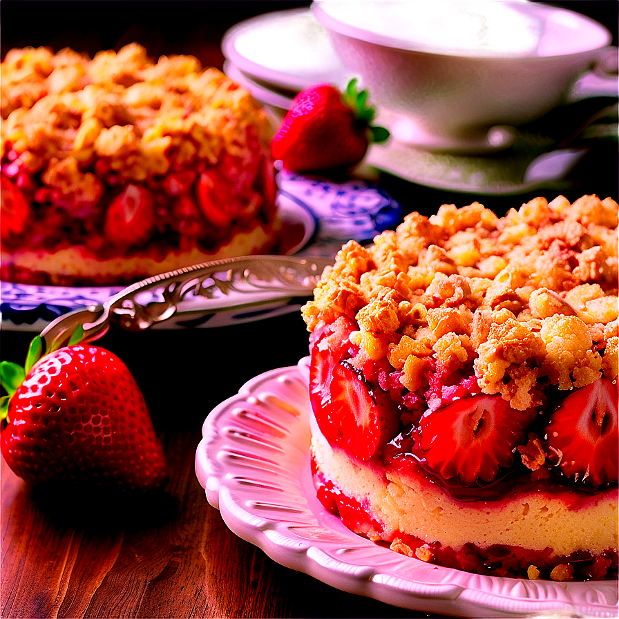 Strawberry Crumble Cake Png Hsw37 PNG Image