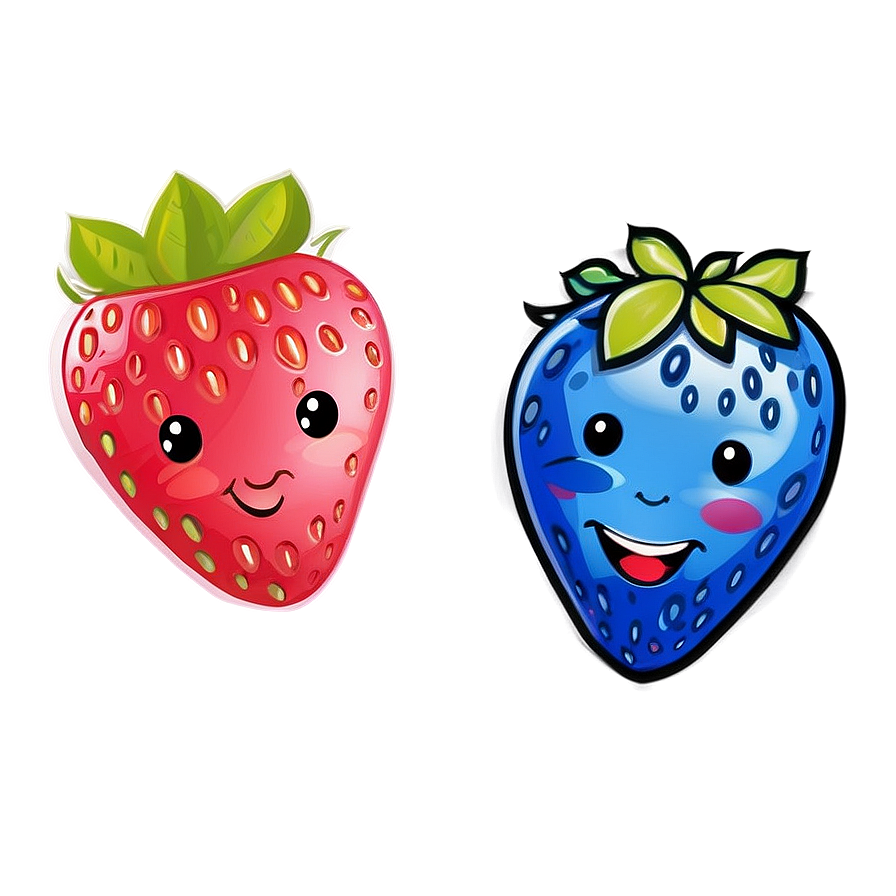 Strawberry Friends Cute Png 06252024 PNG Image