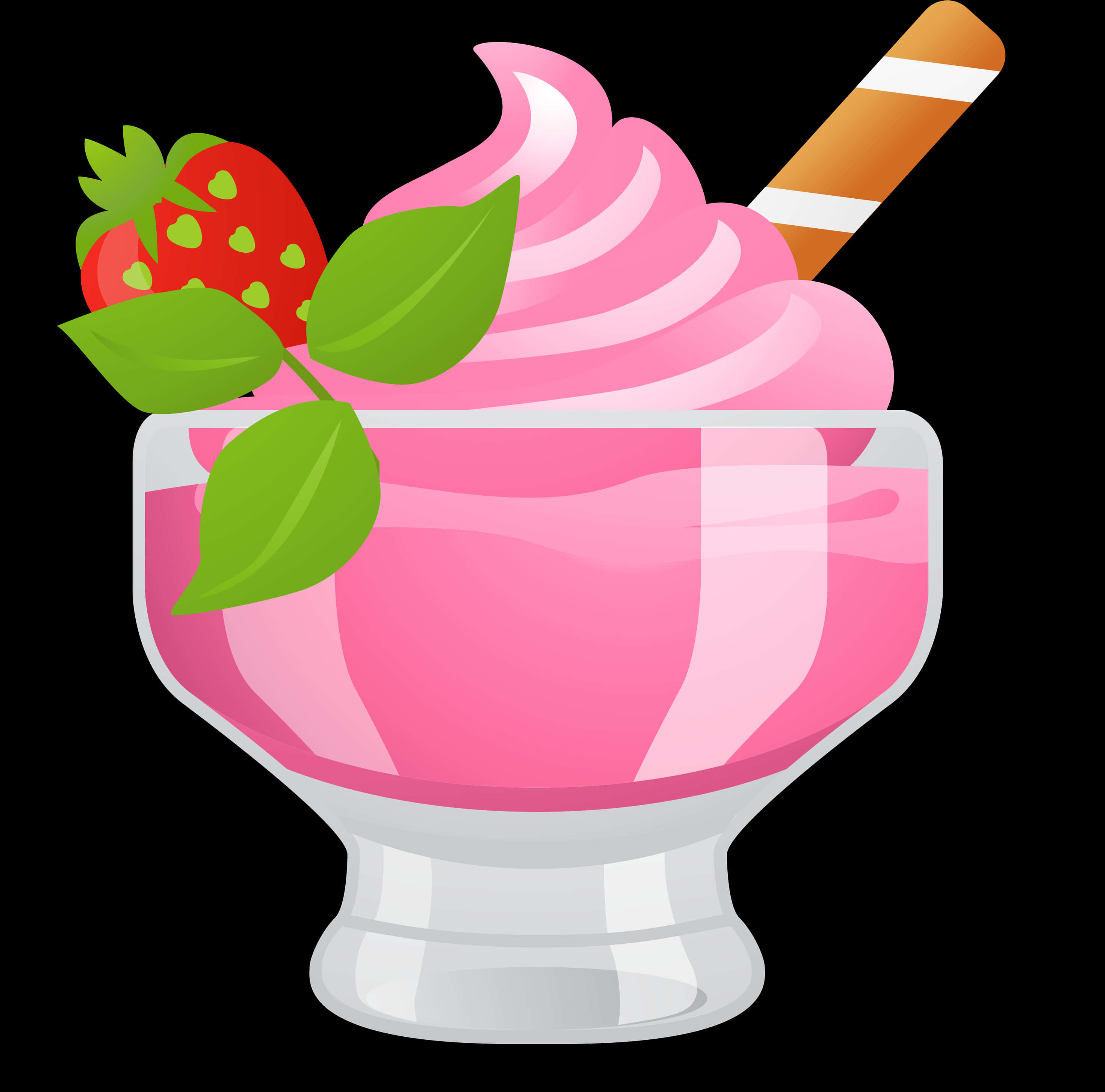 Strawberry Ice Cream Clipart PNG Image