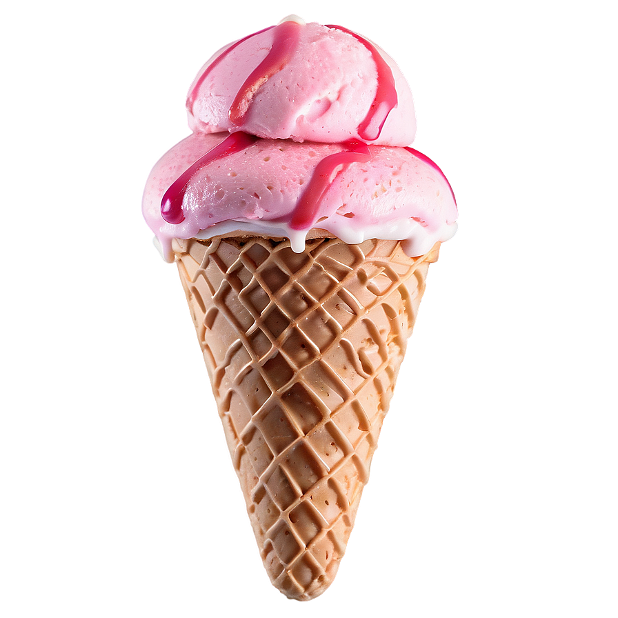 Strawberry Ice Cream Cone Png Hiq44 PNG Image