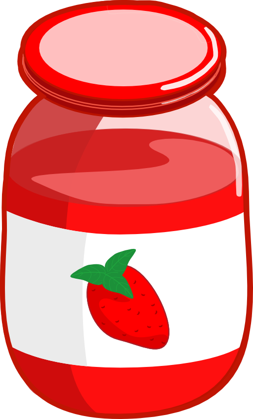 Strawberry Jam Jar Graphic PNG Image